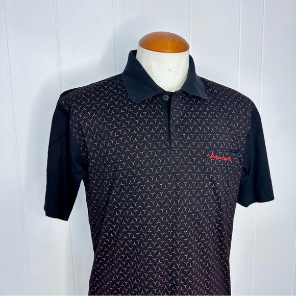 Aquascutum of London Black Geometric Polo Shirt - Picture 1 of 11